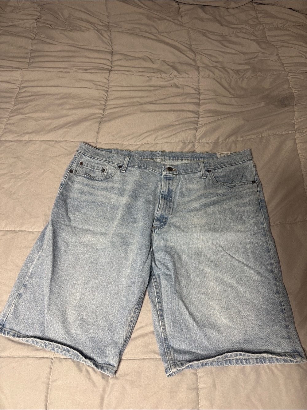 Men's Light Blue Denim Jean Shorts - Classic Casual Fit